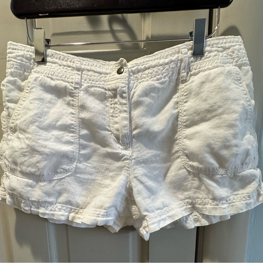 LOFT White Linen Shorts